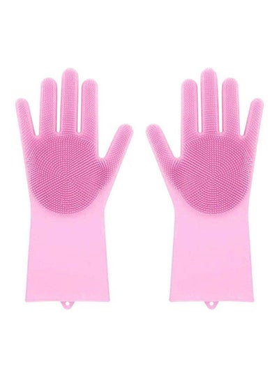 اشتري Brush Gloves Set For Cleaning Cooking Tools Pink في مصر