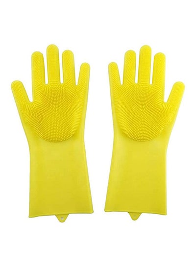 اشتري Brush Gloves Set For Cleaning Cooking Tools -102 Yellow في مصر