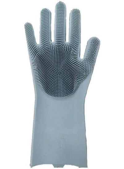 اشتري Housework Cleaning Non-slip Washing Gloves Grey 20x13سم في مصر