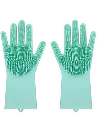 Buy Housework Cleaning Non-slip Washing Gloves Turquoise 20x15cm in Egypt