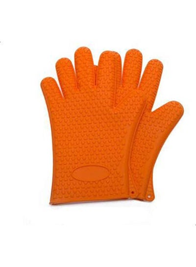 Buy Housework Cleaning Non-slip Washing Gloves Orange 24x17cm in Egypt