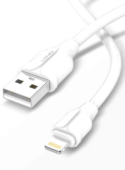 اشتري كابل توصيل من USB إلى لايتنينج لمزامنة البيانات والشحن لهاتف أبل آيفون 1000ملليمتر أبيض في مصر