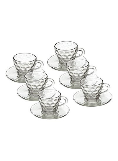 Buy Glass Coffee Cups Set 6 Pcs Clear in Egypt