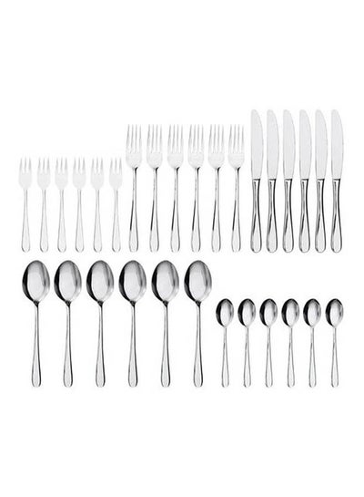 اشتري Set Of Stainless Steel Cutlery - 24 Pieces White في مصر