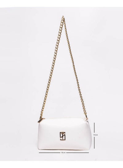 Buy Casual Solid Leather Cross Bag White in Egypt