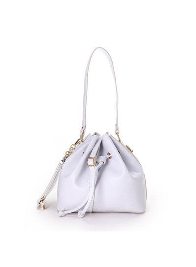 اشتري Casual Solid Leather Handbag White في مصر
