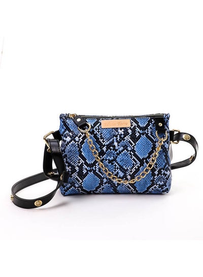 Buy Casual Snake Skin Leather Waist Bag Blue Snake in Egypt