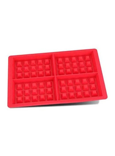 Buy Silicone Mold Kitchen Waffle Bakeware Non-Stick Red in Egypt