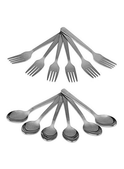 Buy Spoon & Fork Set 48 Pieces Silver in Egypt