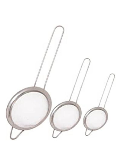 Buy Stainless Steel Colander 3 Pieces Silver 6cm in Egypt