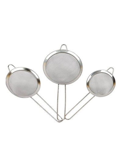 Buy Tea Strainer Consisting Of 3 Pieces Kit Silver in Egypt