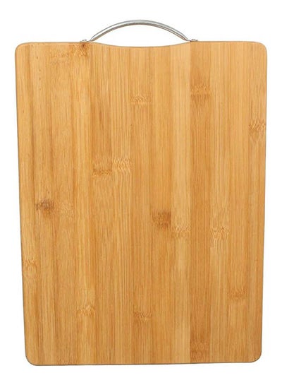 اشتري Wooden Cutting Board With Stainless Steel Handle Beige في مصر