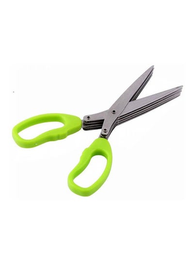 Buy Multi-Functional Kitchen Knives 5 Layers Scissors Silver/Green in Egypt