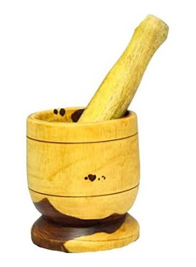 Buy Garlic And Onion Smacher Hoon Wooden Handmade Beige in Egypt