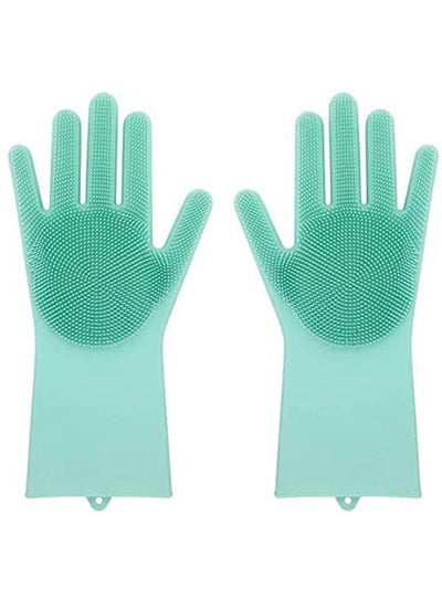 اشتري Dishwashing Gloves Silicone Blue في مصر