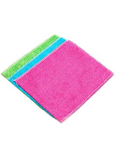 Buy Kitchen Cleaning Cloth Dish Towels Glass Cleaning Set Of 3 Multicolour in Egypt