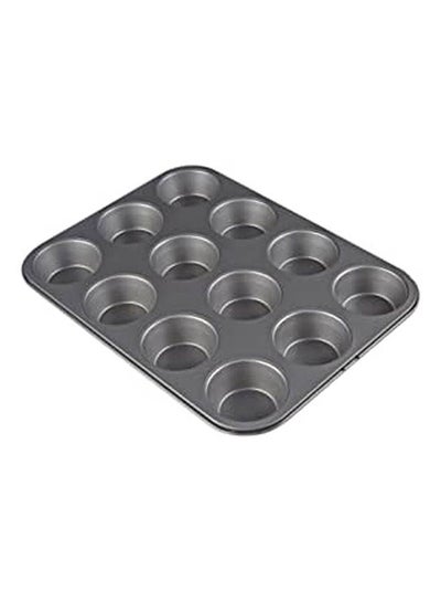 اشتري Cake Molds Baking Pan Of 12 Cup Black 26cm في مصر