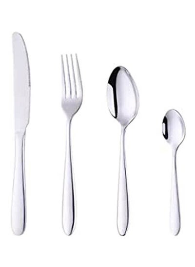 Buy Stainless steel Western-style tableware 4 Piece Set Silver in Egypt