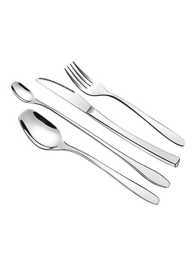 Buy 4Pcs Personal Platinum Stainless Steel Table Knife Fork Western Set Of Four Cutlery Silver in Egypt