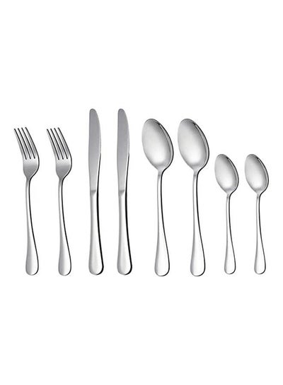 اشتري 8 Pcs Stainless Steel Knife and Fork Sets Silver في مصر