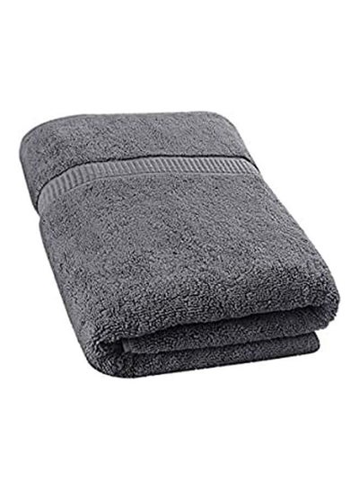 Buy Cotton Solid Pattern- Bath Towels Grey in Egypt