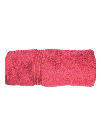 Buy Cotton Solid Pattern Bath Beach Towel Red 90x180cm in Egypt