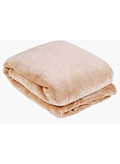 Buy Flannel Blanket combination Beige 240x220cm in Egypt