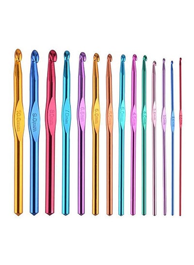 Buy Aluminum Crochet Hooks Knitting Needles Craft Yarn Tools Multicolour in Egypt