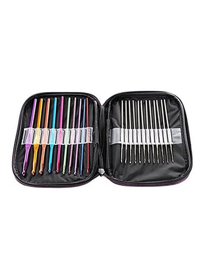 Buy 22 Pieces Mixed Aluminum Handle Crochet Hooks Knitting Knit Needles Weave Yarn Set Multicolour in Egypt