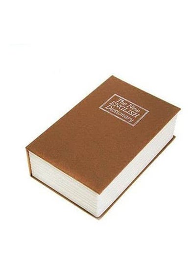 اشتري Large Dictionary Book Diversion Metal Safe With Key Lock Brown 26.5x20سم في مصر