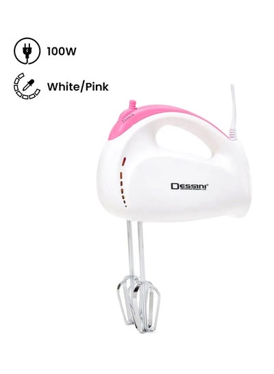 Buy Handheld Electric Mixer 100W 100.0 W 303 White/Pink in UAE