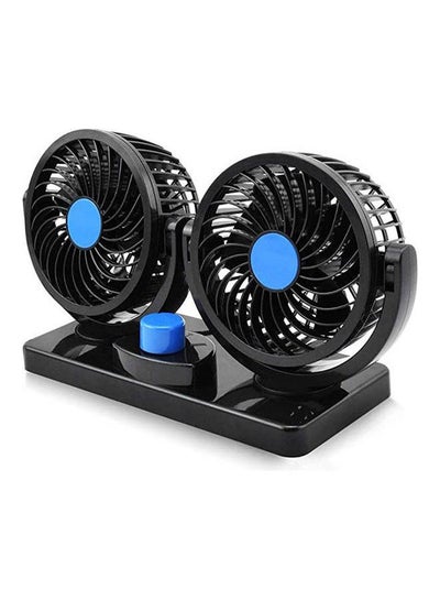 اشتري 12V Electric Car Fan 360 Degree Rotatable Dual Head Car Auto Cooling Air Fan Powerful Quiet 2 Speed في مصر