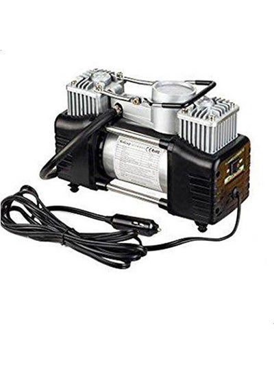 Buy 12V Dc 150 Psi Metal Mini Car Air Compressor With Two Cylinders Works With Cigarette Lighter Socket in Egypt