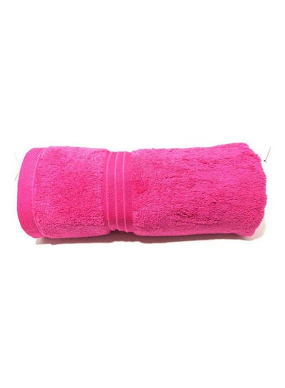 Buy Cotton Solid Pattern Bath Beach Towel Pink in Egypt