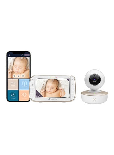 Buy Portable Video Baby Monitor, 5.0 Inch - White in Saudi Arabia