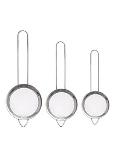 Buy Colander 3 In 1 Set Small Size Metal Silver in Egypt