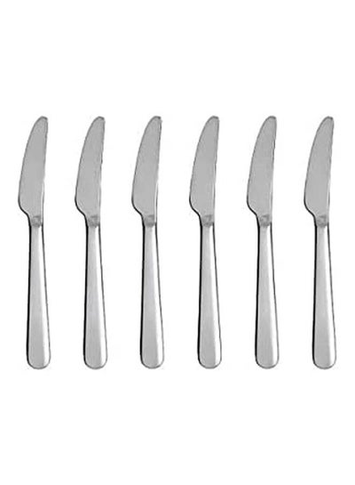 اشتري Dessert Knife 6 Pcs Set Stainless Steel Silver 18cm في مصر