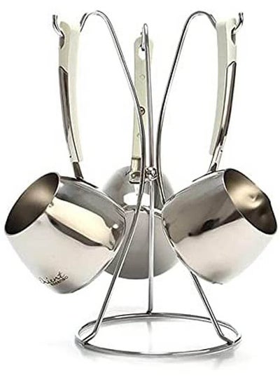 اشتري Essenso Set Of 3 Essenso Orient Coffee Pots (Steel) Silver في مصر