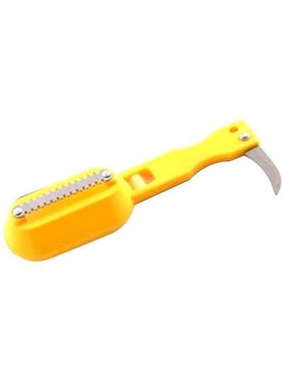 Buy Fish Scale Remover With Cutting Knife Peeler Yellow in Egypt