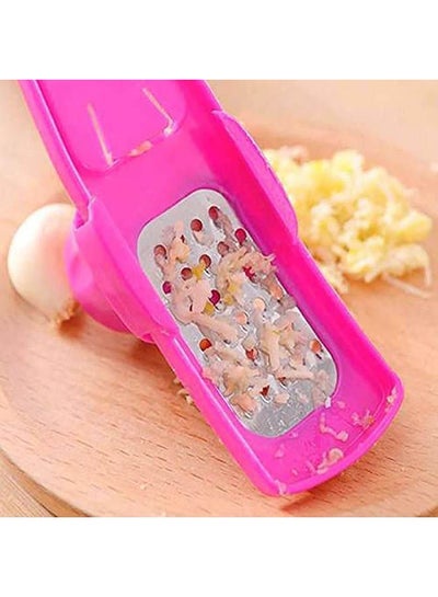 Buy Garlic 1Pc Multi Functional Plastic Stainless Steel Garlic Presses Pink in Egypt