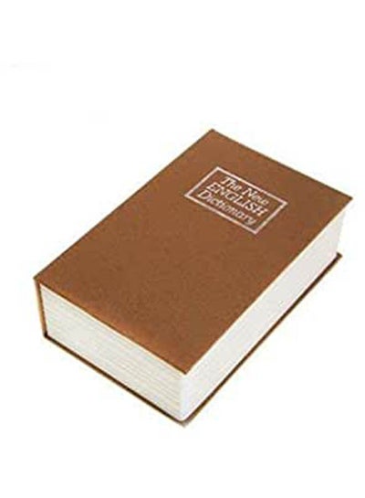 اشتري Large Dictionary Book Diversion Metal Safe With Key Lock Brown 26.5x20cm في مصر