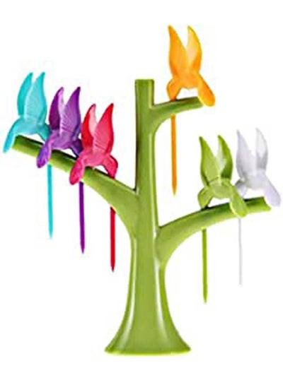 اشتري Fruit Fork Set Of 6 Forks - Trees Stand Sign Birdie Kids Cartoon Multicolour في مصر