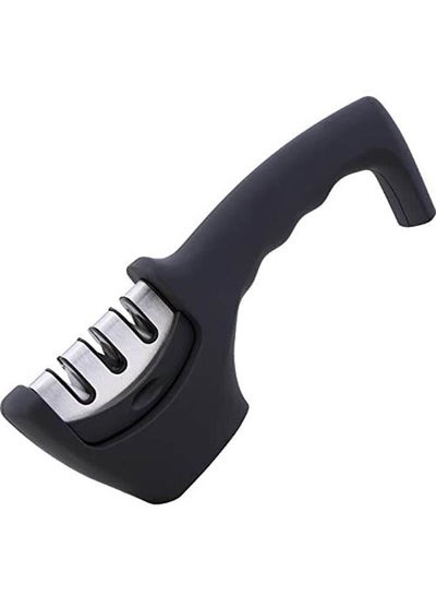 Buy Kitchen Knife Sharpener 3 Stage Knife Sharpening Tool Black in Egypt