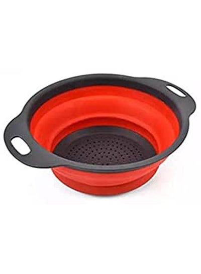 اشتري Large Size Silicone Strainer Red-Grey في مصر