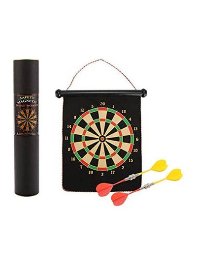 اشتري Set Fun Flocking Indoor Sport Magnetic Dart Board Double-Sided Flocking Darts Board Plate Kids Safety Sports Game Toys في السعودية