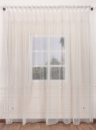 اشتري 1 Panel Of Embroidered Organza Speno Curtain White 3x2.8meter في مصر