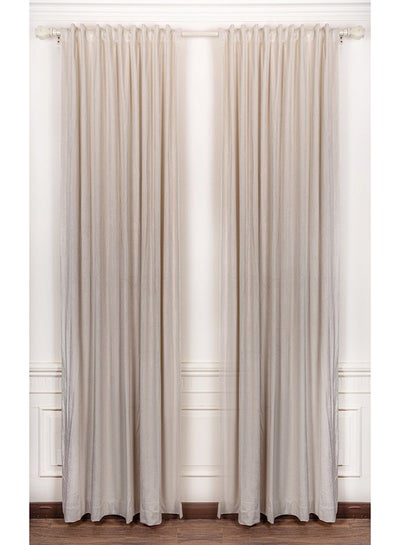 اشتري 1 Panel Of Velvet Side Vlevo Curtain Off White 1.4x2.8meter في مصر