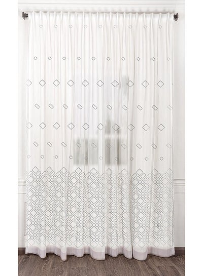 اشتري 1 Panel Of Embroidered Tulle Roma Curtain Grey 3x2.8meter في مصر