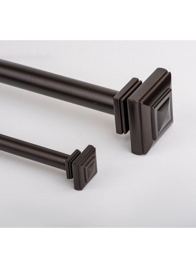 Buy Metal Square double rod Black 91-183cm in Egypt