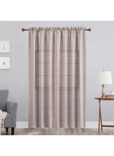 اشتري 1 Panel Of Vertical Stripes Paris Curtain Grey-Café 3x2.8meter في مصر